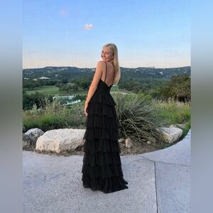 Mac Duggal Ruffle Tiered Gown